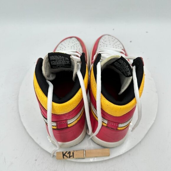 Nike Air Jordan 1 Men Size 9.5 555088 603 University Gold Light Bordeaux Shoes - Picture 9 of 11